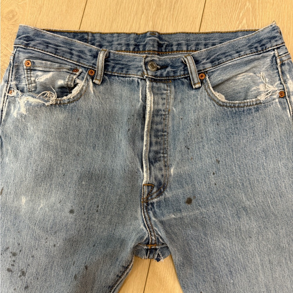 Levi's 501 Distressed Jeans 1990 style